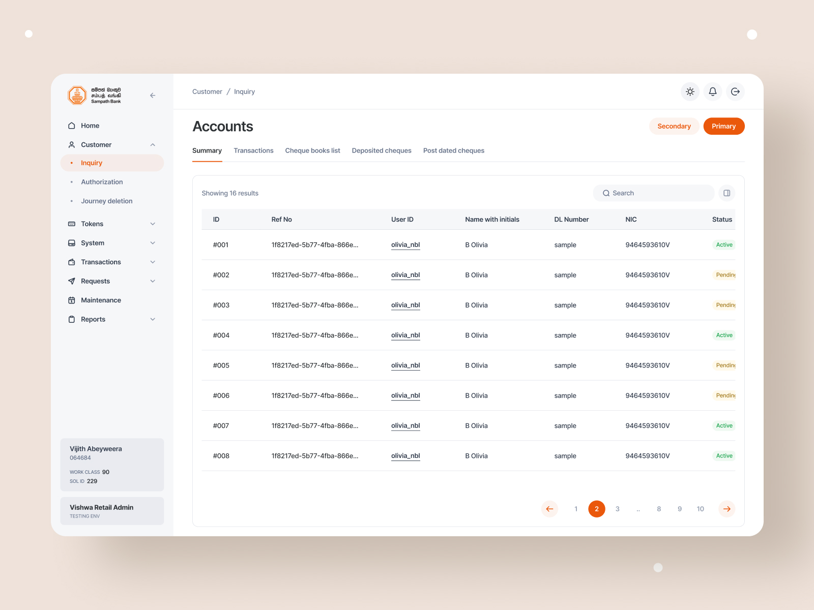 Sampath Vishwa Admin Panel – Retail